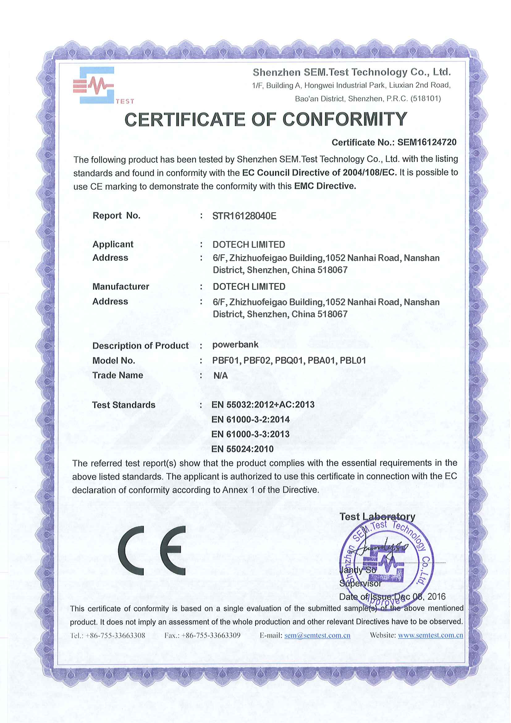 CE certification